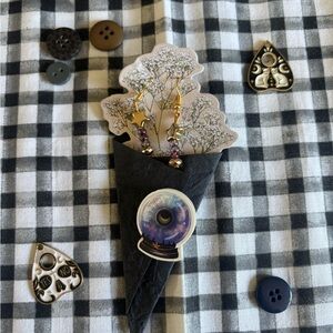 Gold and Purple Star Earrings